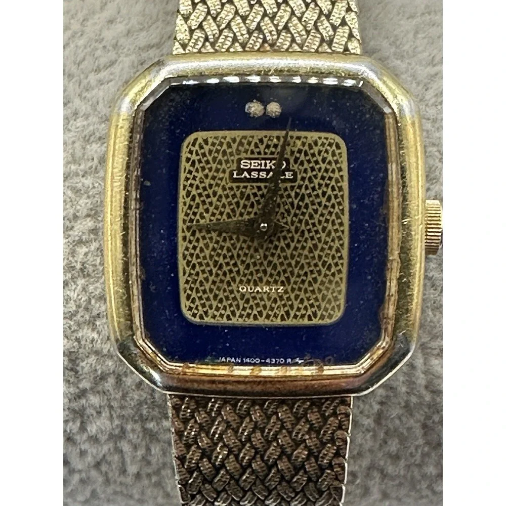 Vintage Lassale Seiko Ladies Dress Watch 1400-6549 New‎ Battery 20MM 7